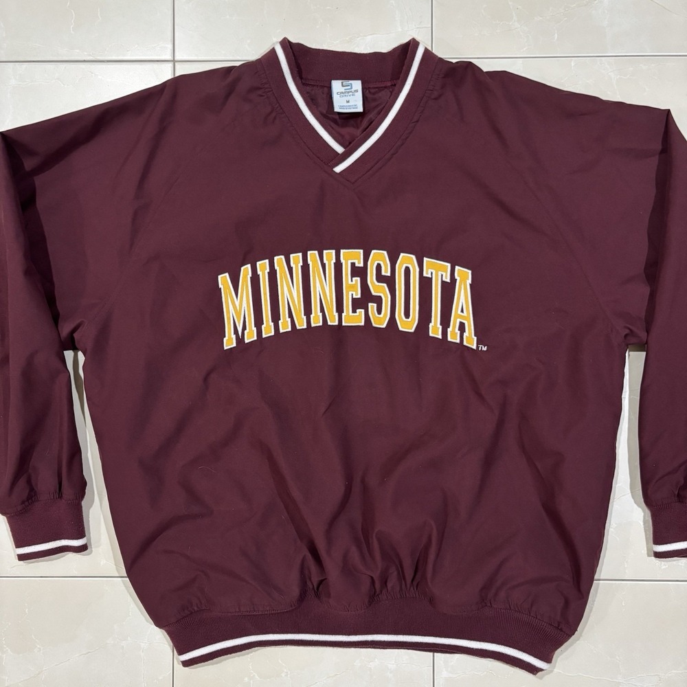 Vintage Minnesota Gophers Jacket Coach Windbreaker Men's M Pullover Y2K College